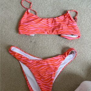 SHEIN Orange and Pink Bikini Set